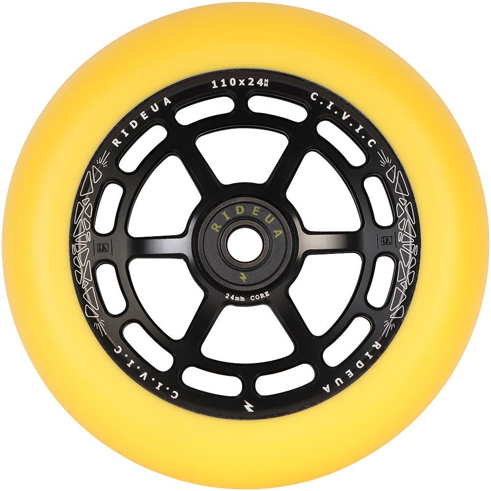 urbanArtt Civic 110 x 24mm Wheels - Black/Yellow