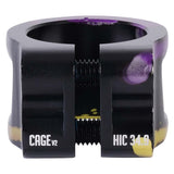 Oath Cage V2 Alloy 2 Bolt Clamp - Black/Purple/Yellow