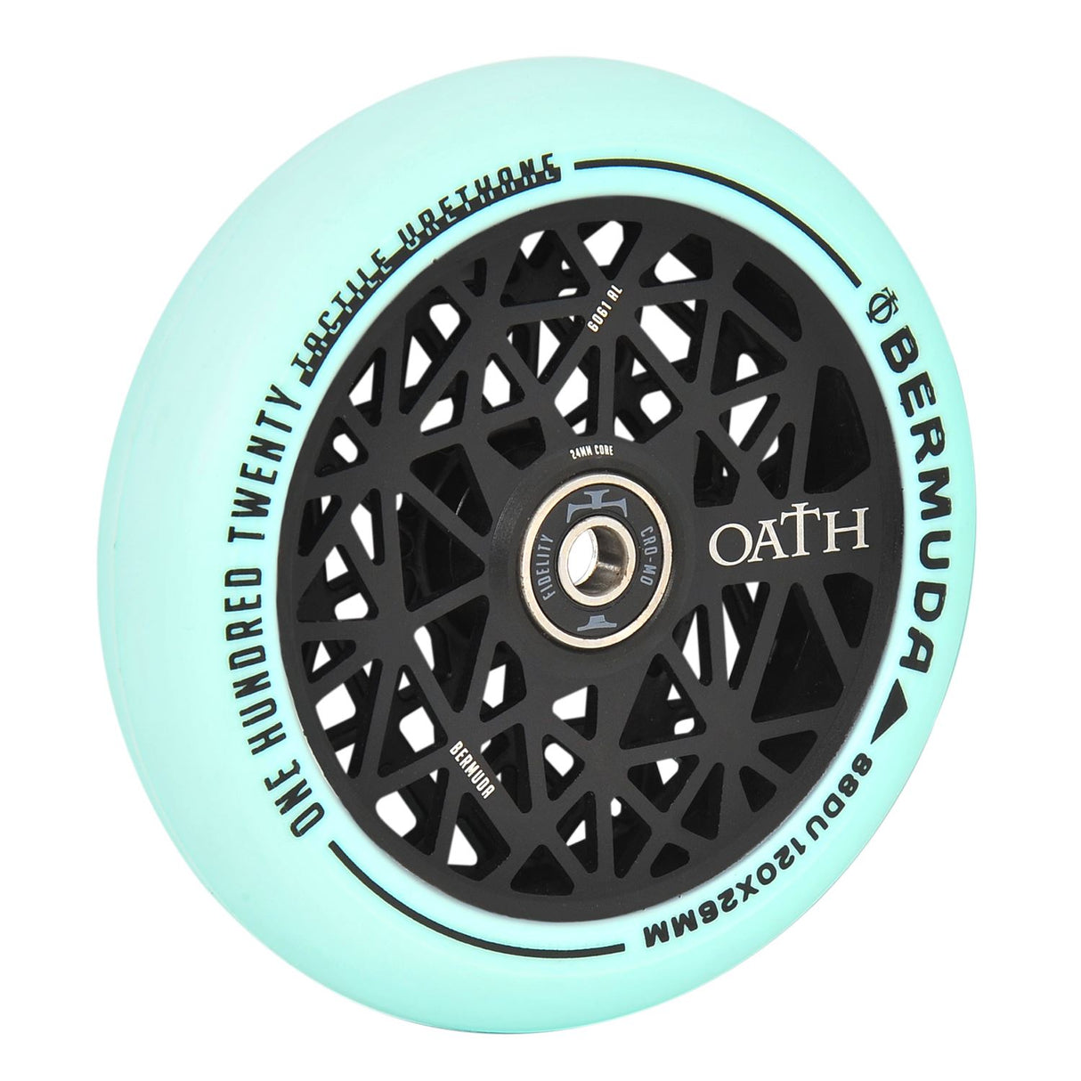 Oath Bermuda 120mm Wheels - Anodised Black/Teal