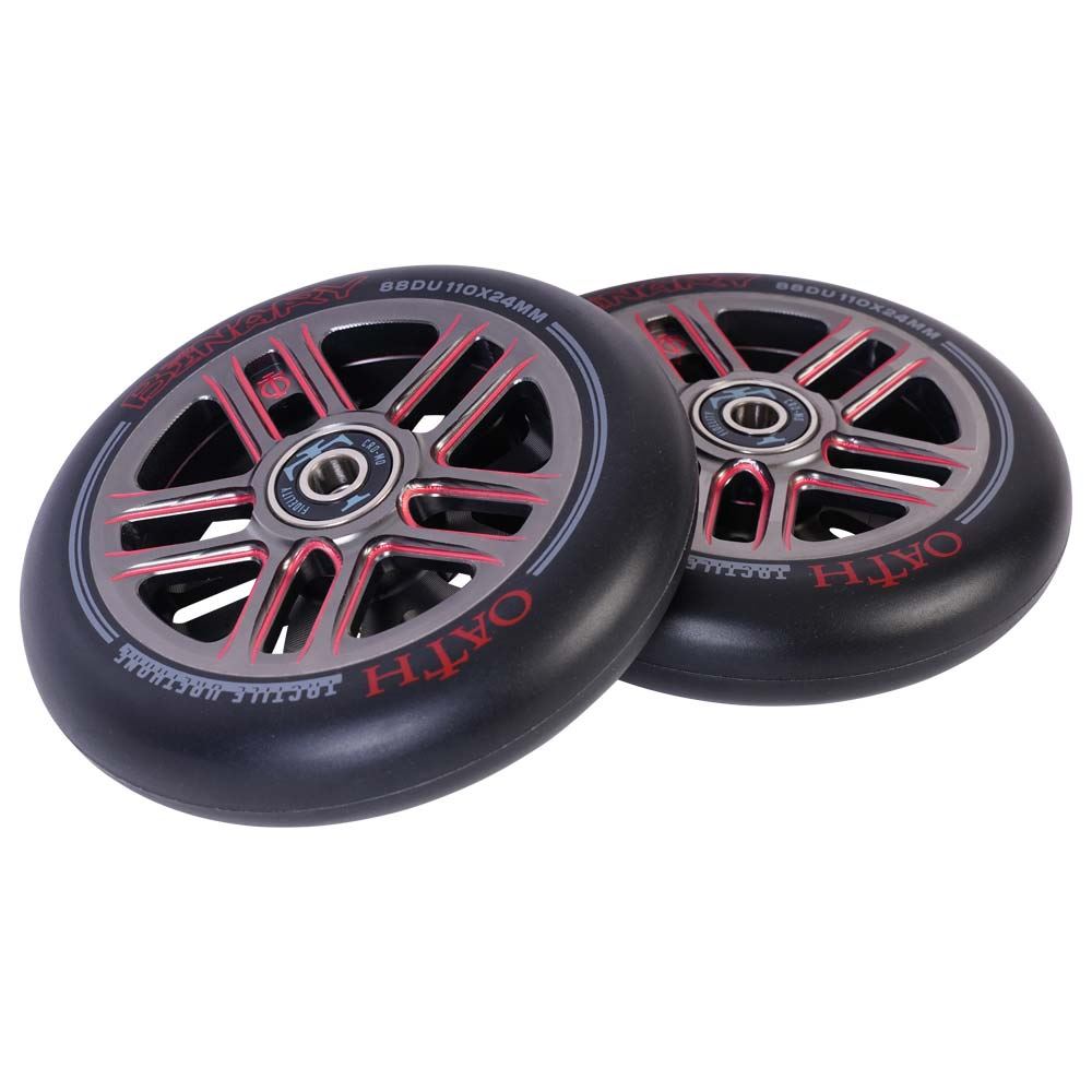 Oath Binary 110mm x 24mm Wheels - Red/Titanium