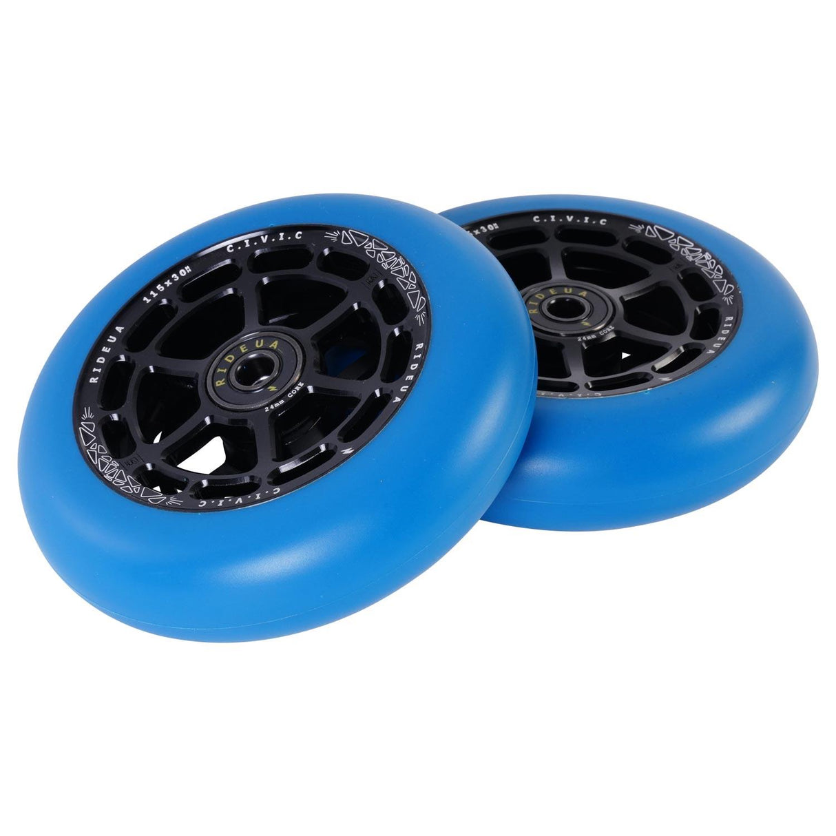 urbanArtt Civic 115 x 30mm Wheels - Black/Arctic Blue