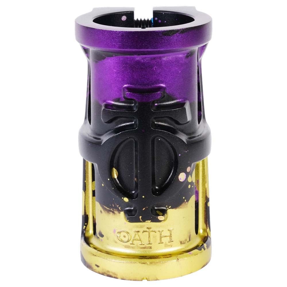 Oath Cage V2 Alloy 4 Bolt SCS Clamp - Black/Purple/Yellow