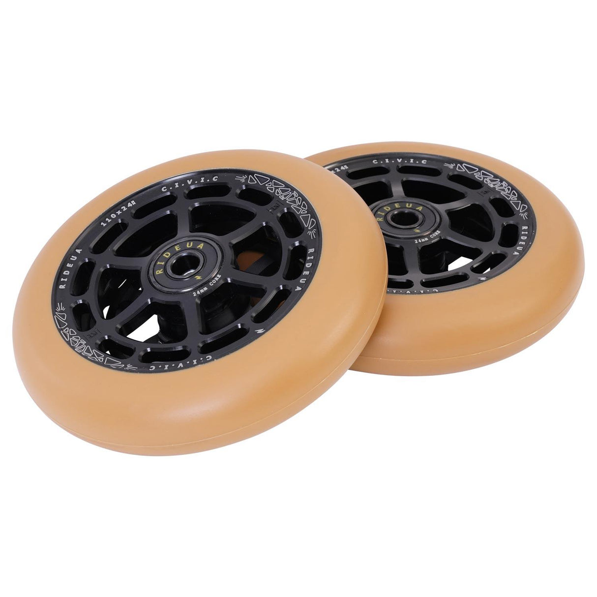 urbanArtt Civic 110 x 24mm Wheels - Black/Gum