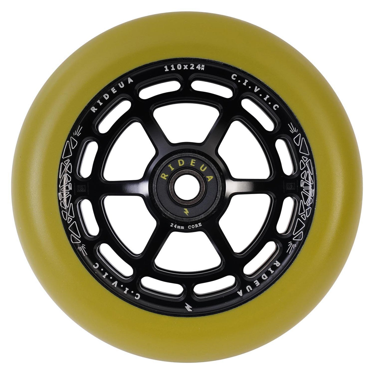 urbanArtt Civic 110 x 24mm Wheels - Black/Army Green