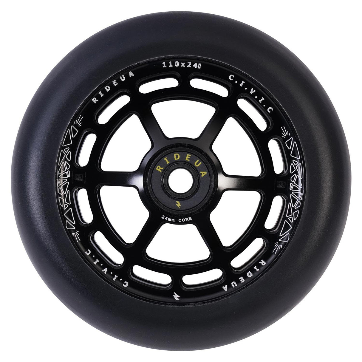 urbanArtt Civic 110 x 24mm Wheels - Black/Black