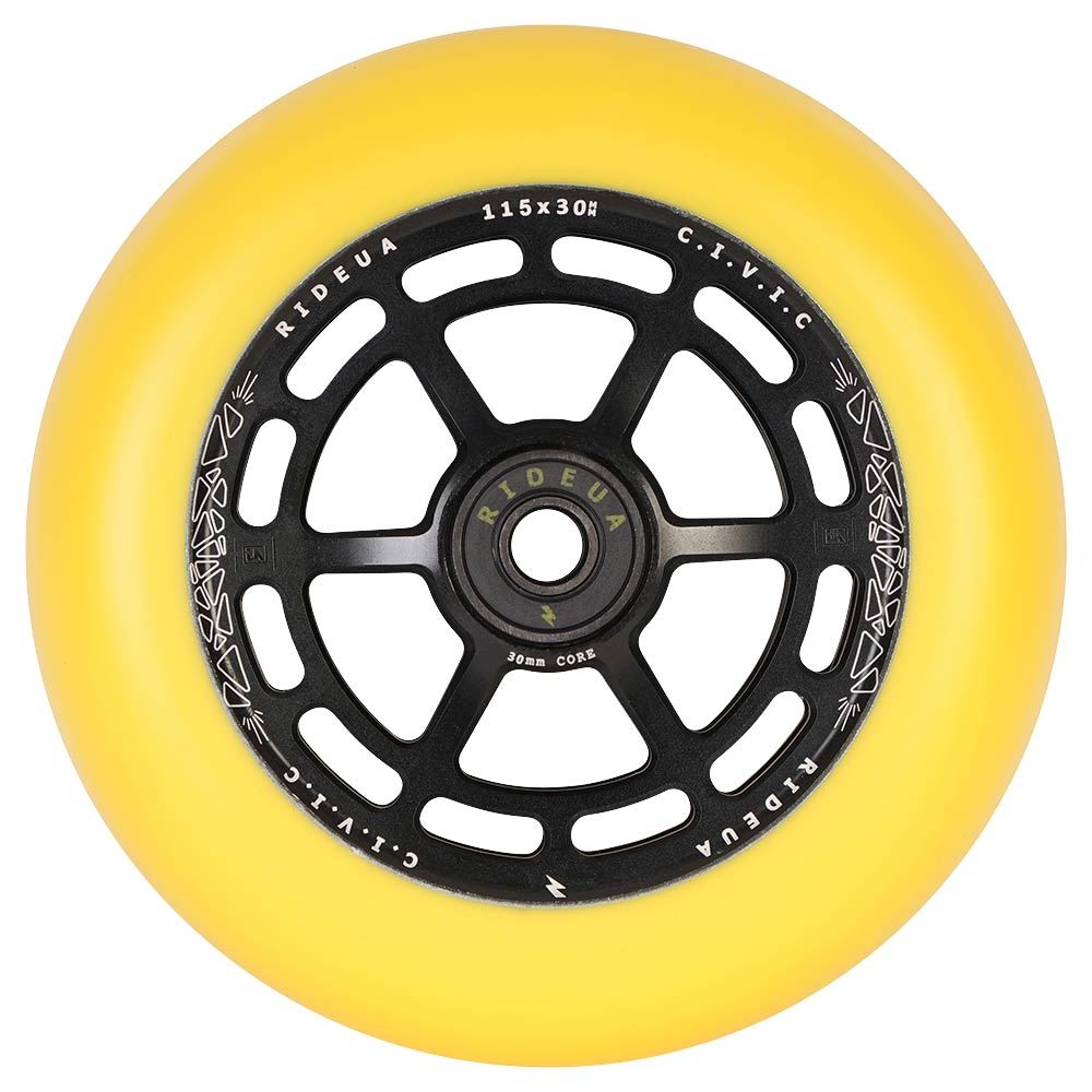 urbanArtt Civic 115 x 30mm Wheels - Black/Yellow