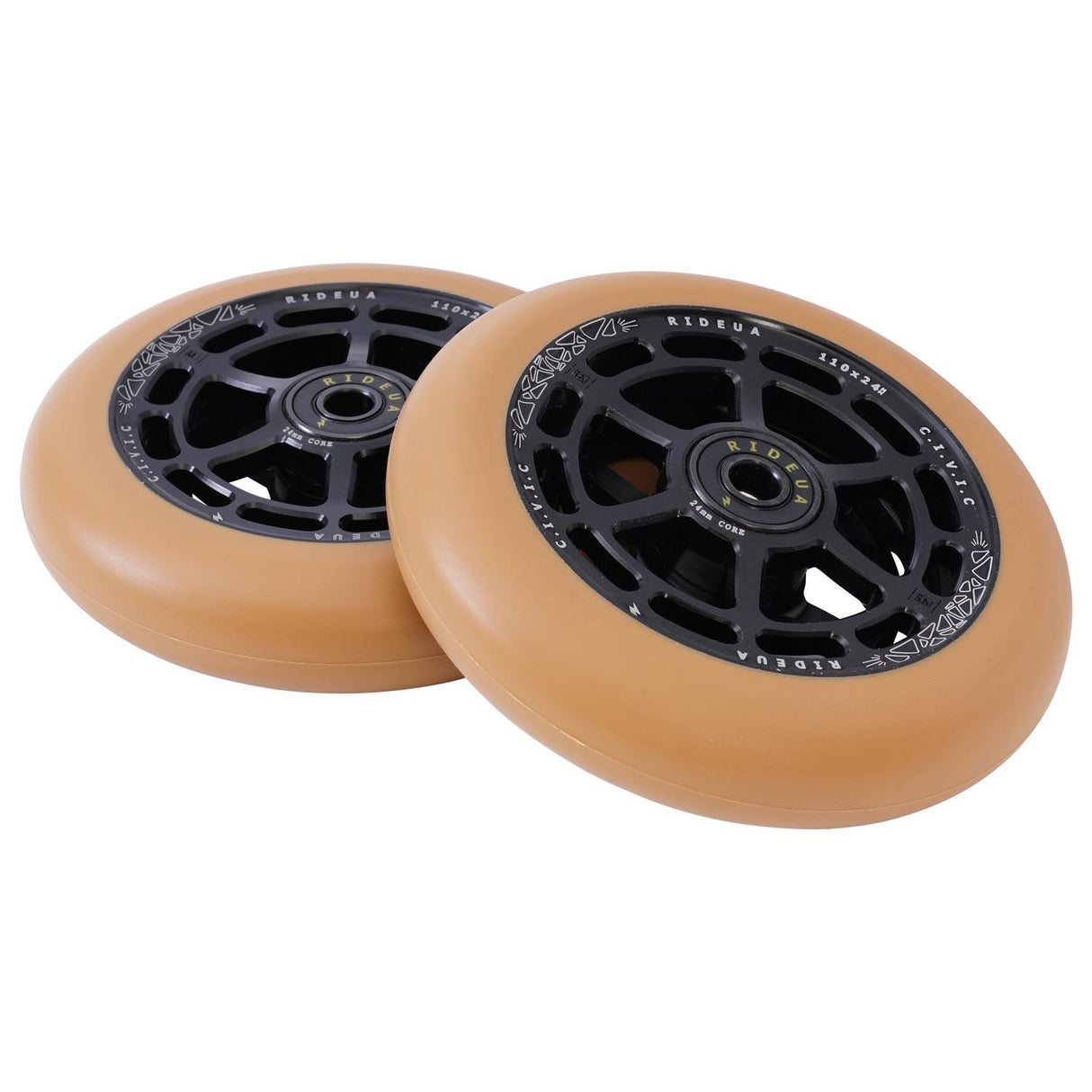 urbanArtt Civic 110 x 24mm Wheels - Black/Gum