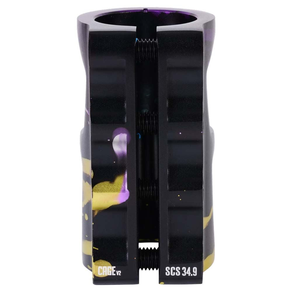 Oath Cage V2 Alloy 4 Bolt SCS Clamp - Black/Purple/Yellow