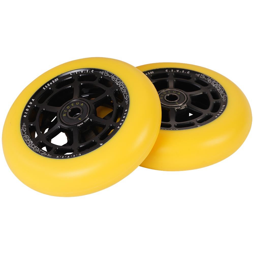 urbanArtt Civic 115 x 30mm Wheels - Black/Yellow