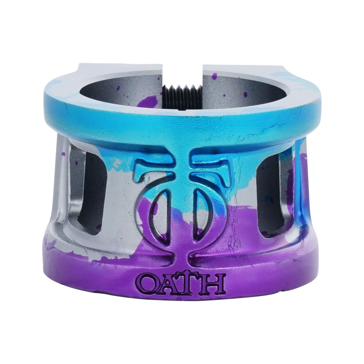 Oath Cage V2 Alloy 2 Bolt Clamp Blue/Purple/Titanium