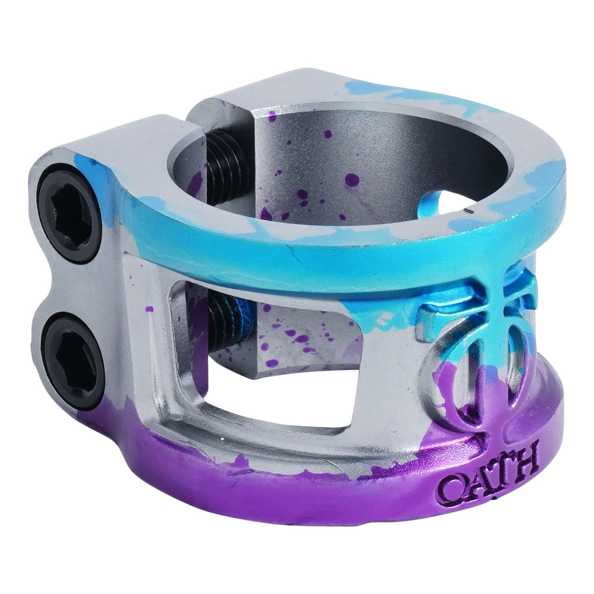 Oath Cage V2 Alloy 2 Bolt Clamp Blue/Purple/Titanium